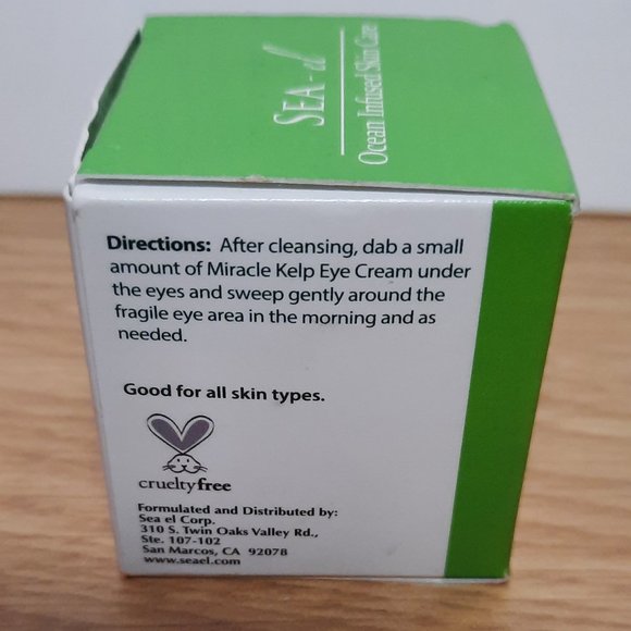 NEW! 5X SEA EL MIRACLE KELP EYE CREAM 1 fl oz/ 30 ml Sea-el Skin Care - Picture 4 of 7